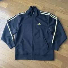 美品 adidas アディダス ジップアップジャケット 黒 ゴールドロゴ