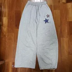 amood 星柄刺繍 スウェットパンツ グレーL