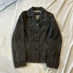 極美品 バーバリーロンドン デニムジャケット シャドーチェック ストレッチ 42 ✨希少✨バーバリーロンドン デニムテーラードジャケット ノバ