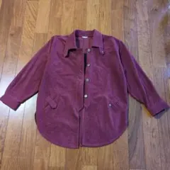 ❇️ワインレッドのフリース風ジャケット　シャツ　フリーサイズ