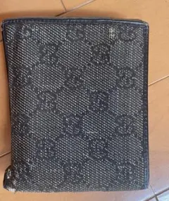GUCCI 二つ折り財布 モノグラム ブラック