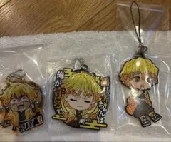 鬼滅の刃 我妻善逸 ラバーマスコット ストラップ 3点セット