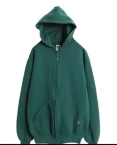 メンズ　ジップ　パーカー　グリーン　フルジップ　ジップアップ