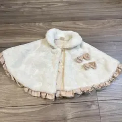 petit main ベビーポンチョ クリーム色