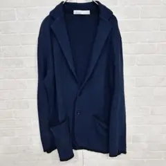 （美品）エストネーション　ニットジャケット　ネイビー　綿100% M ブルゾンのサムネイル