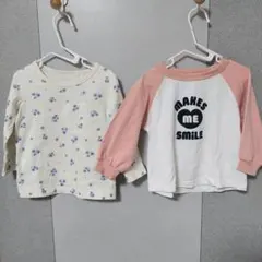 綿100 長袖Tシャツ　80 女の子　西松屋