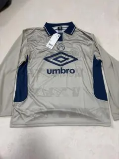 umbro 長袖ポロシャツ グレー/ネイビー