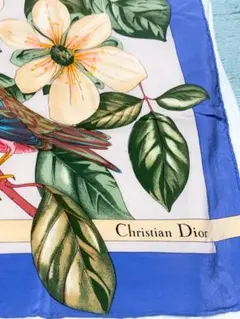 【ChristianDior クリスチャンディオール】 大判スカーフ 花柄