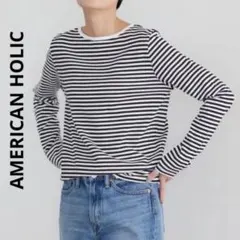◉美品◉ AMERICAN HOLIC ボーダーカットプルオーバー Mのサムネイル