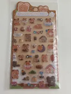 3D クマ　硬い立体シール