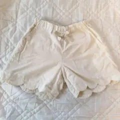 アイボリー スカラップハーフパンツ