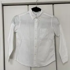 ユニクロ　ホワイト ボタンダウンシャツ 130サイズ