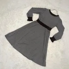 マジェスティックレゴン　ハウンドトゥース柄　ワンピース　長袖　S