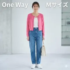 one way ワンウェイ ビジューボタン ピンク カーディガン Mサイズ 美品のサムネイル