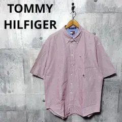TOMMY HILFIGER ビッグサイズ 半袖ボタンダウンストライプシャツのサムネイル