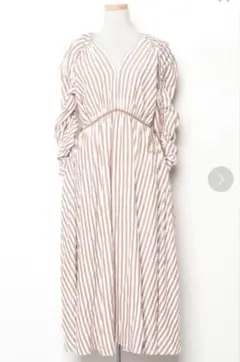 dresslave/ストライプ柄Vネック長袖ワンピース