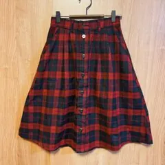 【rivet & surge】 ひざ丈スカート フレア レッド フリーサイズのサムネイル