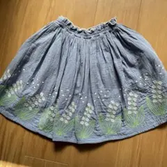 リトルエスティバイエスティクローゼット　スカート　120 花柄刺繍　ブルー　双子のサムネイル
