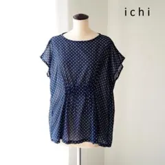 ichi イチ シアー 透け感 コットン ドット柄 半袖 プルオーバー ブラウスのサムネイル