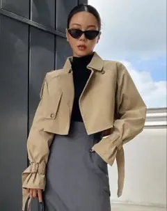 SHEIN ベージュ クロップドジャケット