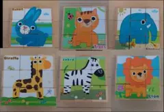 木製動物パズル 6ピース