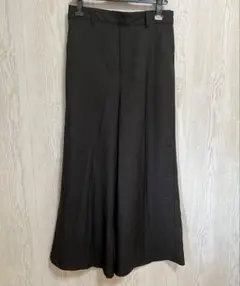 ブラック ガウチョパンツ ゴムウエスト