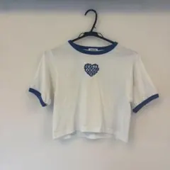 リンガーTシャツ ホワイト×ブルー INGNI
