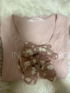 INGEBORGリボンカットソー ピンク