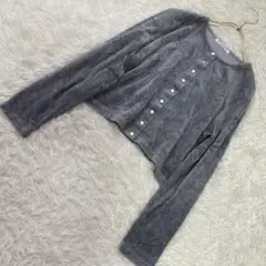 BEAUTY&YOUTH UNITED ARROWS ベロアカーディガン グレー