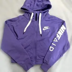 NIKE AIR パーカー　ショート丈　レディース　L パープルのサムネイル