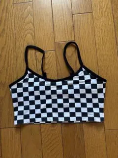 FOREVER 21 チェッカーフラッグ柄 キャミソール Mサイズのサムネイル