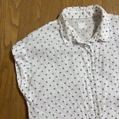 120% lino リネン半袖シャツ 水玉柄のサムネイル