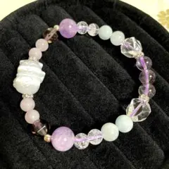 招き猫セレナイト♡深い癒し ブレスレット 天然石 新品