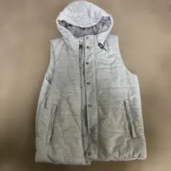 GU グレー ベスト フード付き