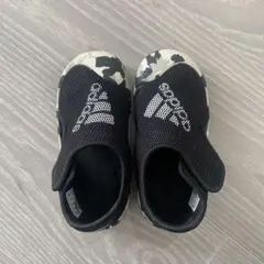adidas メッシュサンダル ブラック/カモフラージュ　15cm