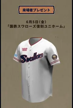 東京ヤクルトスワローズ 国鉄スワローズ復刻ユニフォーム - メルカリ