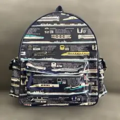 新幹線 電車柄 キッズ リュック ネイビーのサムネイル