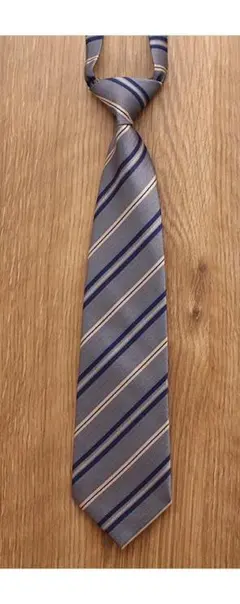 LB14-5 斜めストライプ柄 学生服用ネクタイ サイズ調節可能 グレー系