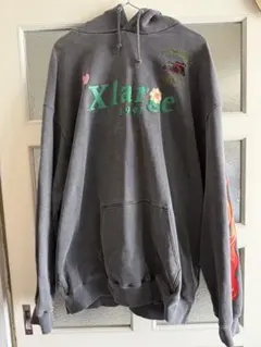 XLARGE グレー フード付きパーカー Lサイズ
