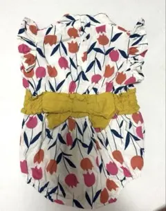 バースデイ futafuta チューリップ柄 浴衣ロンパース 80cm