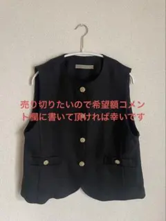 Anna Kerry ブラック ノースリーブ ツイード　ベスト