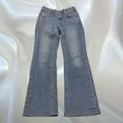 y2k 00s 平成 ブーツカットデニム something ライトブルー