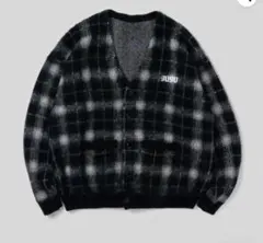 チェック柄 Vネックカーディガン
