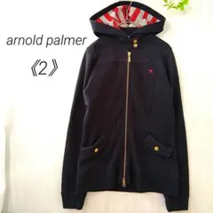 アーノルドパーマー ジップアップ パーカー サイズ２（M相当）ロゴ 刺繍