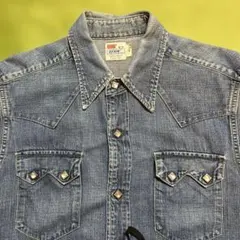 リーバイスLevi's ショートホーン復刻 長袖デニムウエスタンシャツ40L