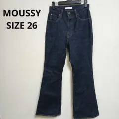 MOUSSY MVS フレアデニム サイズ26 M相当 牛革 インディゴブルー