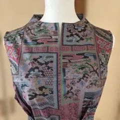 着物リメイクワンピース（大島紬）