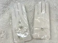 ウェディンググローブ 2点セット ショートグローブ 刺繍 パール ブライダル