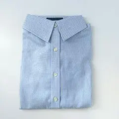 LANDS'END シャツ オックスフォード ブルー ストライプ ノーアイロンのサムネイル