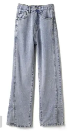 【値下不可】フロントスリットハイウエストデニムパンツ cu300